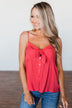 Better Than I Was Bow Tie Tank Top- Dark Coral