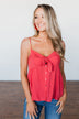 Better Than I Was Bow Tie Tank Top- Dark Coral