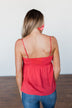 Better Than I Was Bow Tie Tank Top- Dark Coral