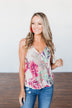 Hawaiian Breeze Floral Wrap Tank Top- Multi-Colored
