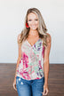 Hawaiian Breeze Floral Wrap Tank Top- Multi-Colored