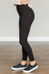 Every Step Of The Way Thick Fleece Leggings- Black