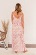 Air Of Refinement Floral Maxi Dress- Orange & Pink