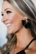Tassel Gold Hoop Earrings- Black
