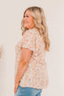 Fluttering Butterflies Floral Top- Coral