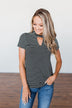 Learning To Fly Striped Keyhole Top- Black & Ivory