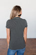 Learning To Fly Striped Keyhole Top- Black & Ivory