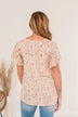 Fluttering Butterflies Floral Top- Coral