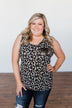 Wildly Glamorous Sequin Pocket Tank Top- Neutral Leopard