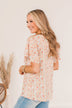 Fluttering Butterflies Floral Top- Coral
