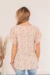 Fluttering Butterflies Floral Top- Coral