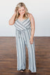 The Day Is Calling Striped Jumpsuit- Black & Ivory