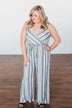 The Day Is Calling Striped Jumpsuit- Black & Ivory