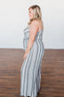 The Day Is Calling Striped Jumpsuit- Black & Ivory