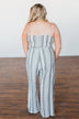 The Day Is Calling Striped Jumpsuit- Black & Ivory