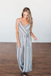 The Day Is Calling Striped Jumpsuit- Black & Ivory
