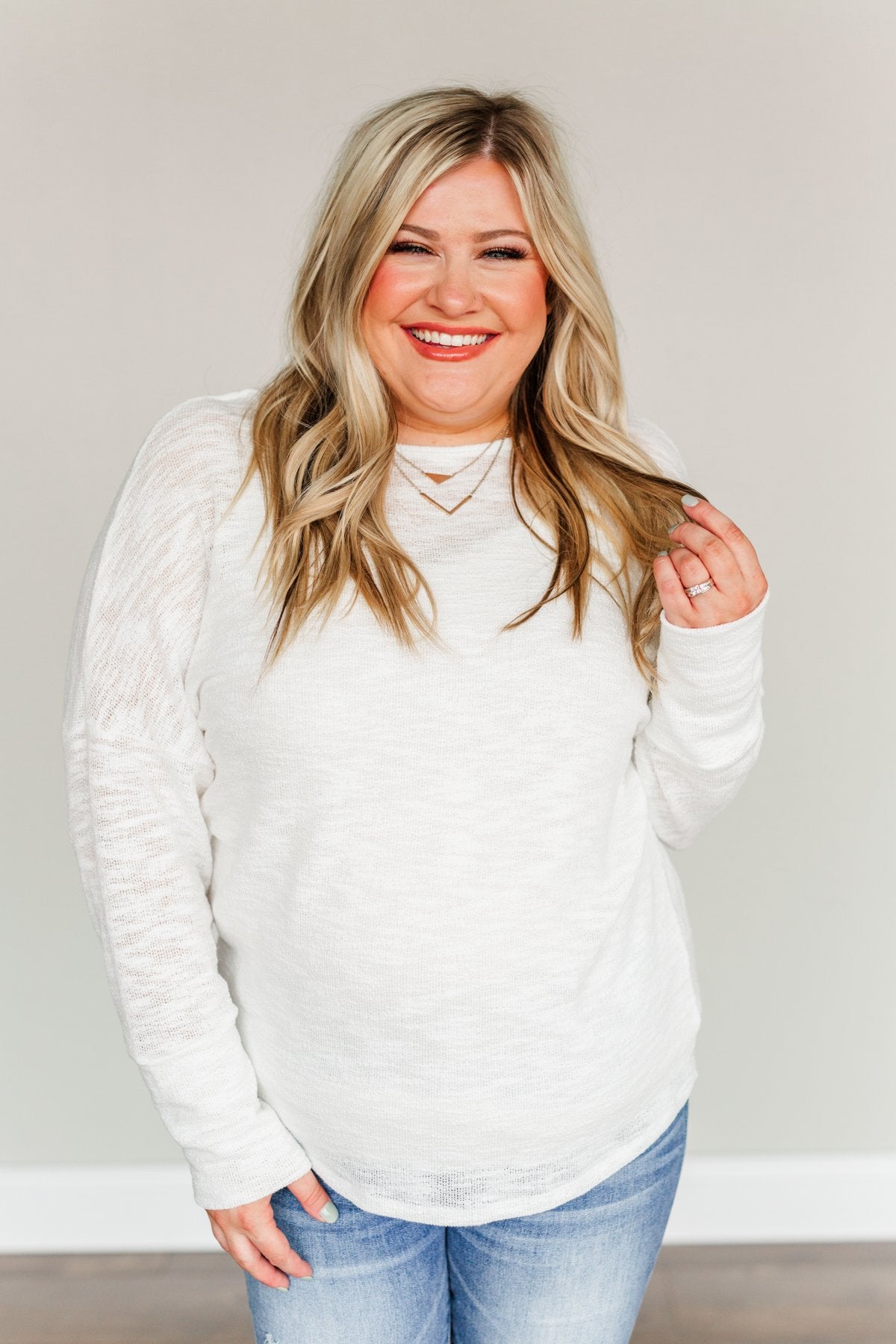 Making A Change Long Sleeve Top- Ivory