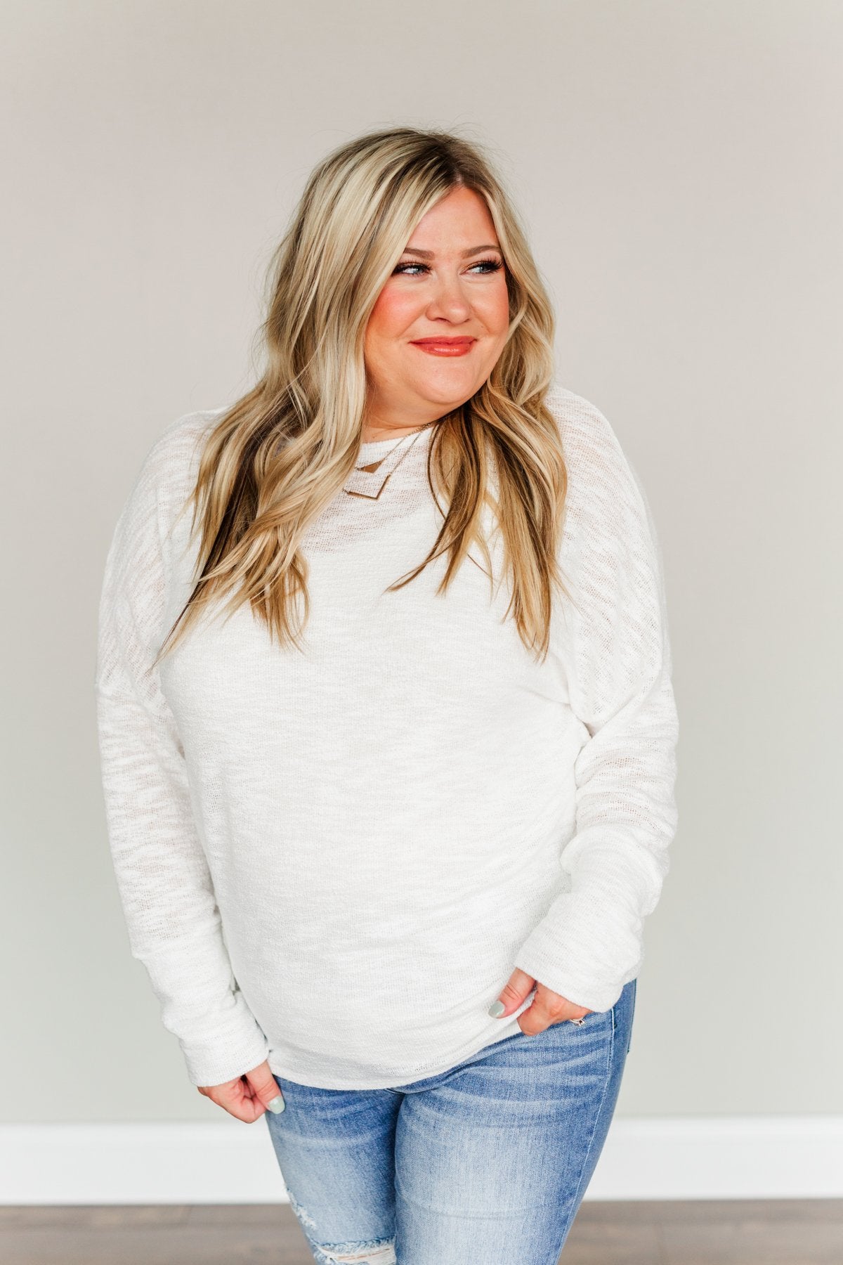 Making A Change Long Sleeve Top- Ivory