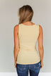 Uplifting Spirits Button Henley Tank Top- Dusty Yellow