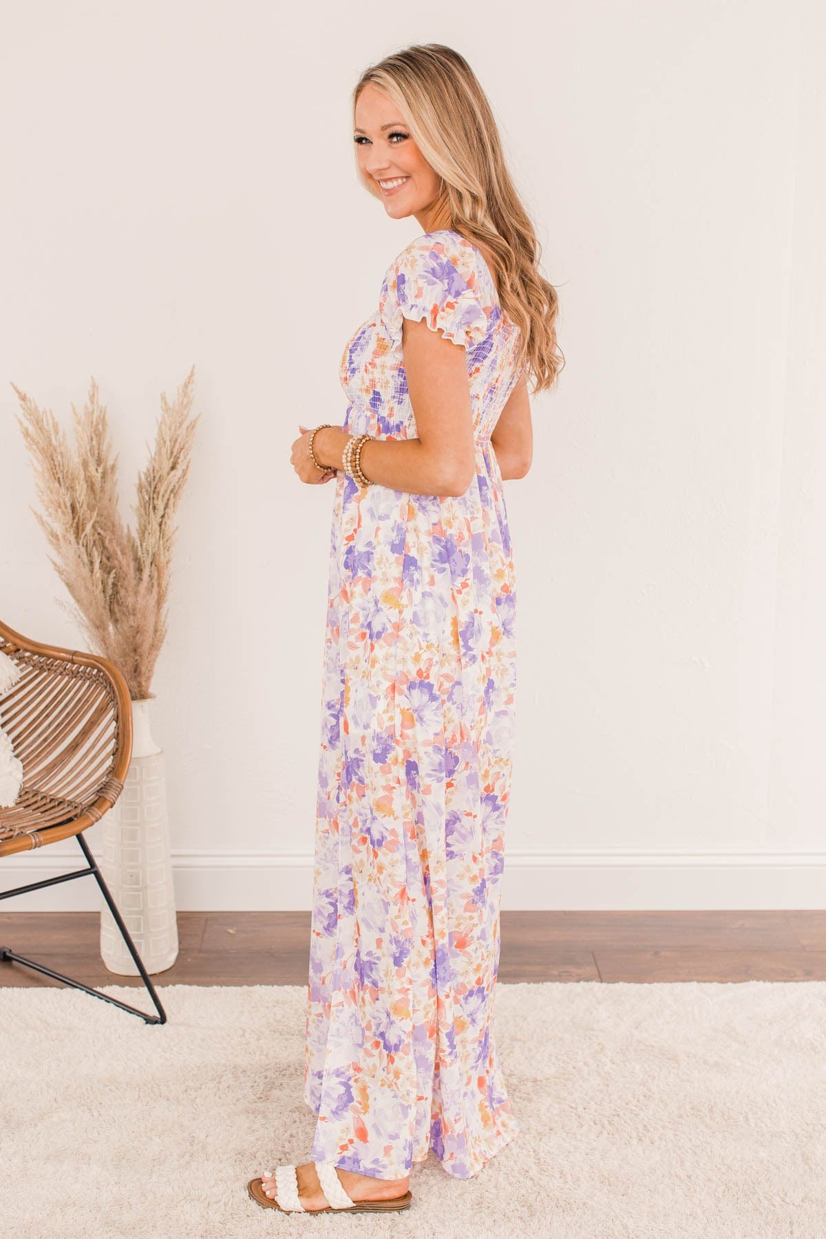 Clever Beauty Floral Maxi Dress- Lavender
