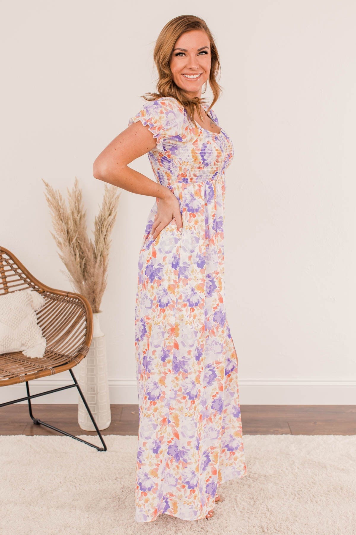 Clever Beauty Floral Maxi Dress- Lavender