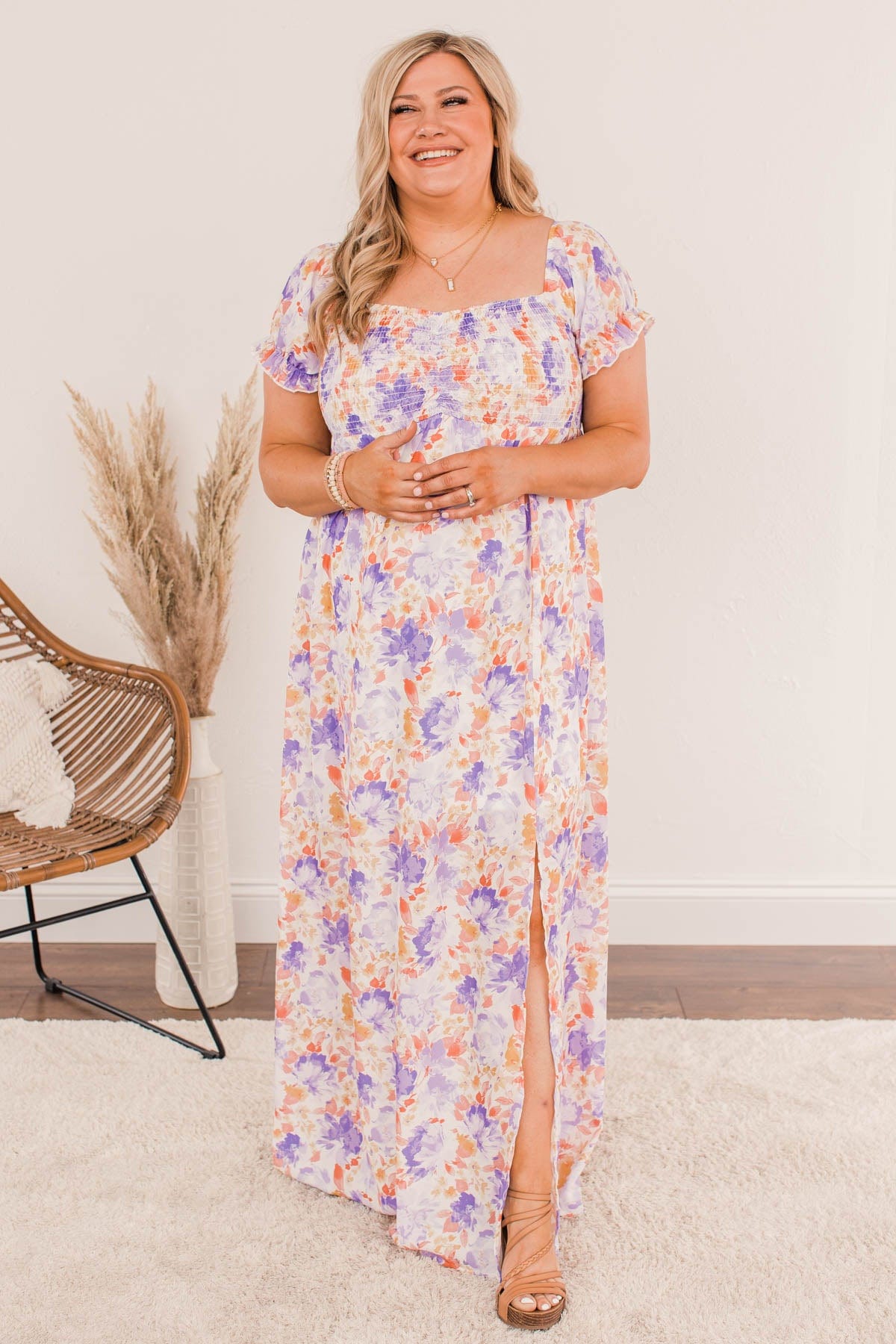 Clever Beauty Floral Maxi Dress- Lavender