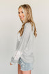 Every Moment Matters Knit Pocket Top- Grey