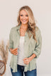 Stay In Touch Button Down Top- Sage