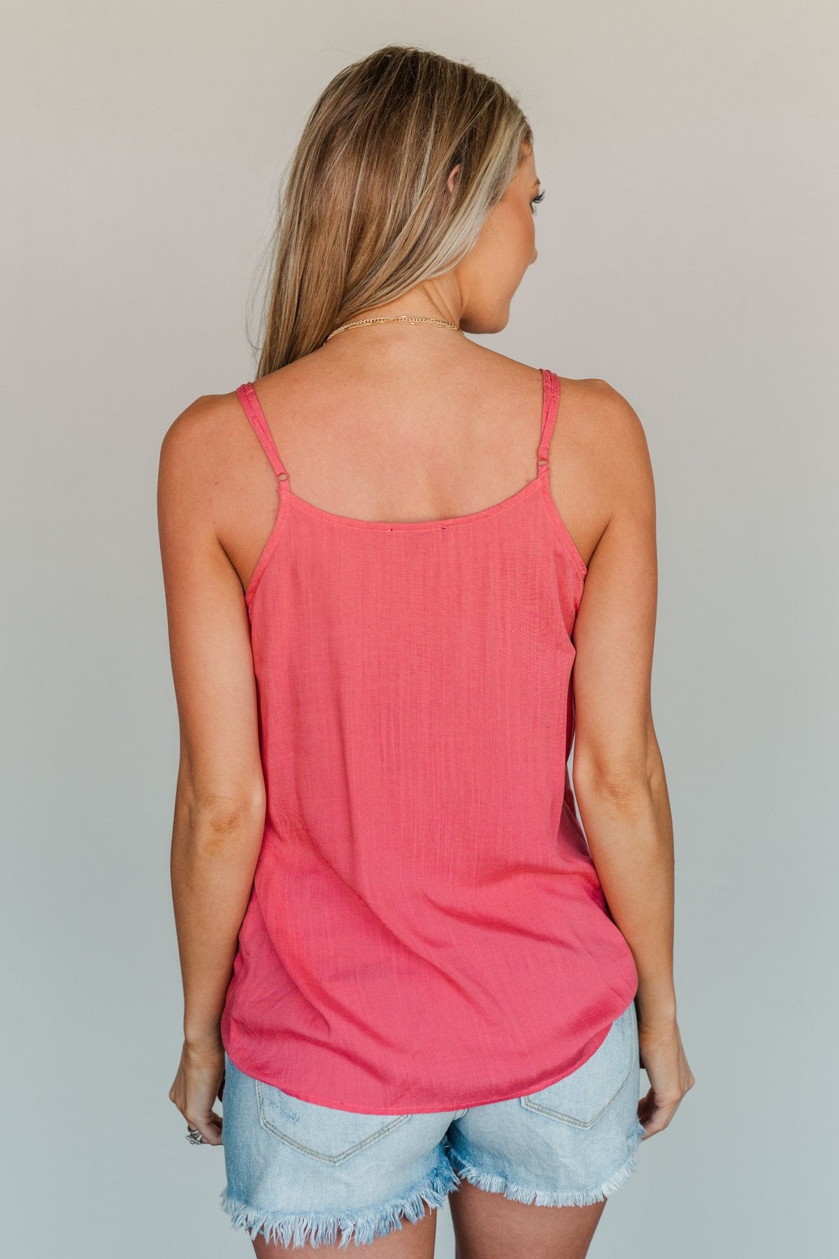 Summer Awaits Crochet Tank- Deep Coral