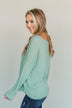 Hope Filled Days Waffle Knit Top- Mint