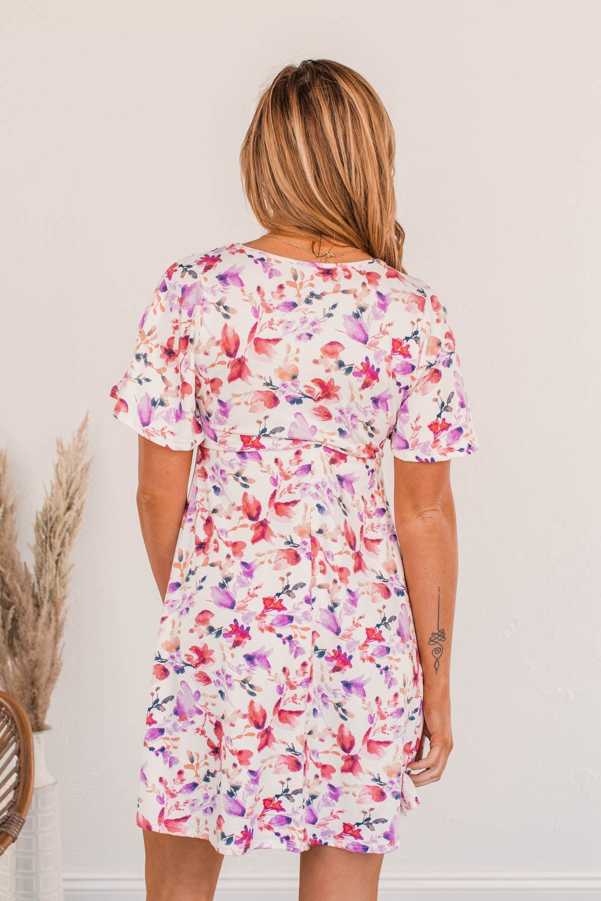A Fresh Start Floral Dress- Ivory