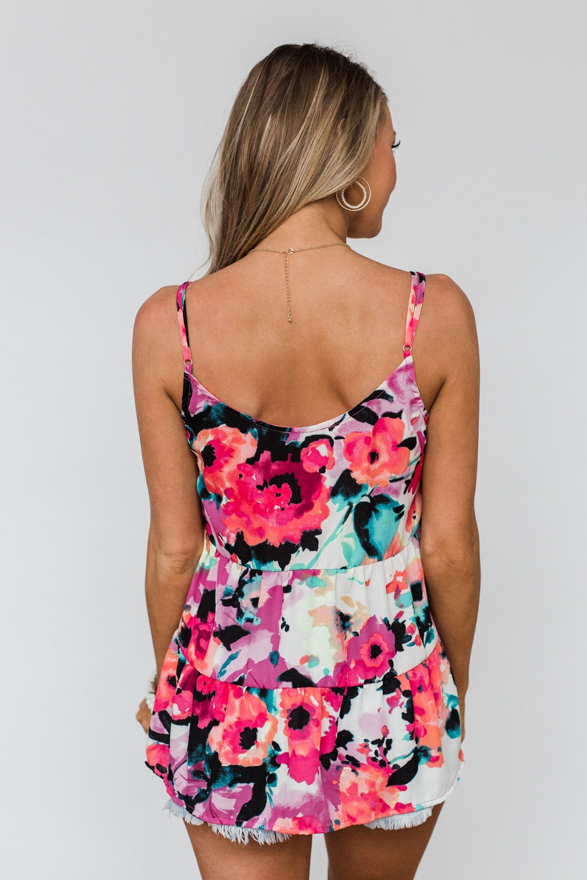 Wonderful For You Floral Babydoll Tank Top- Multi-Colored