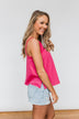Fulfill My Wishes Lace Tank Top- Hot Pink