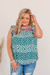 Shatter Expectations Ruffle Sleeve Blouse- Teal