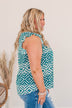 Shatter Expectations Ruffle Sleeve Blouse- Teal