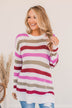 Done For The Day Striped Sweater- Orchid & Mocha