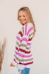 Done For The Day Striped Sweater- Orchid & Mocha
