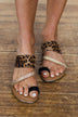 Sugar Dawson Sandals- Black & Tan Leopard