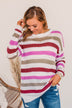 Done For The Day Striped Sweater- Orchid & Mocha