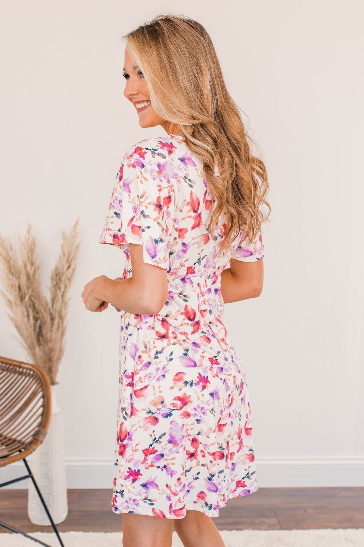 A Fresh Start Floral Dress- Ivory
