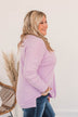 Soft As A Cloud V-Neck Sweater- French Rose