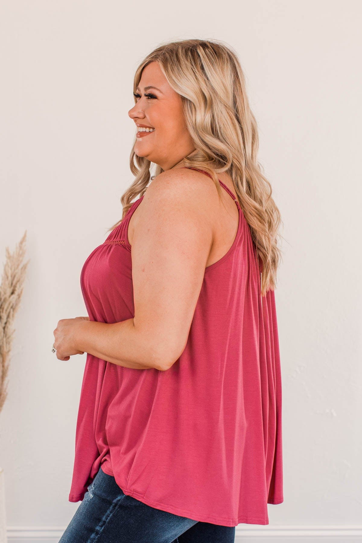 Festival Memories Crochet Tank- Rose Bud