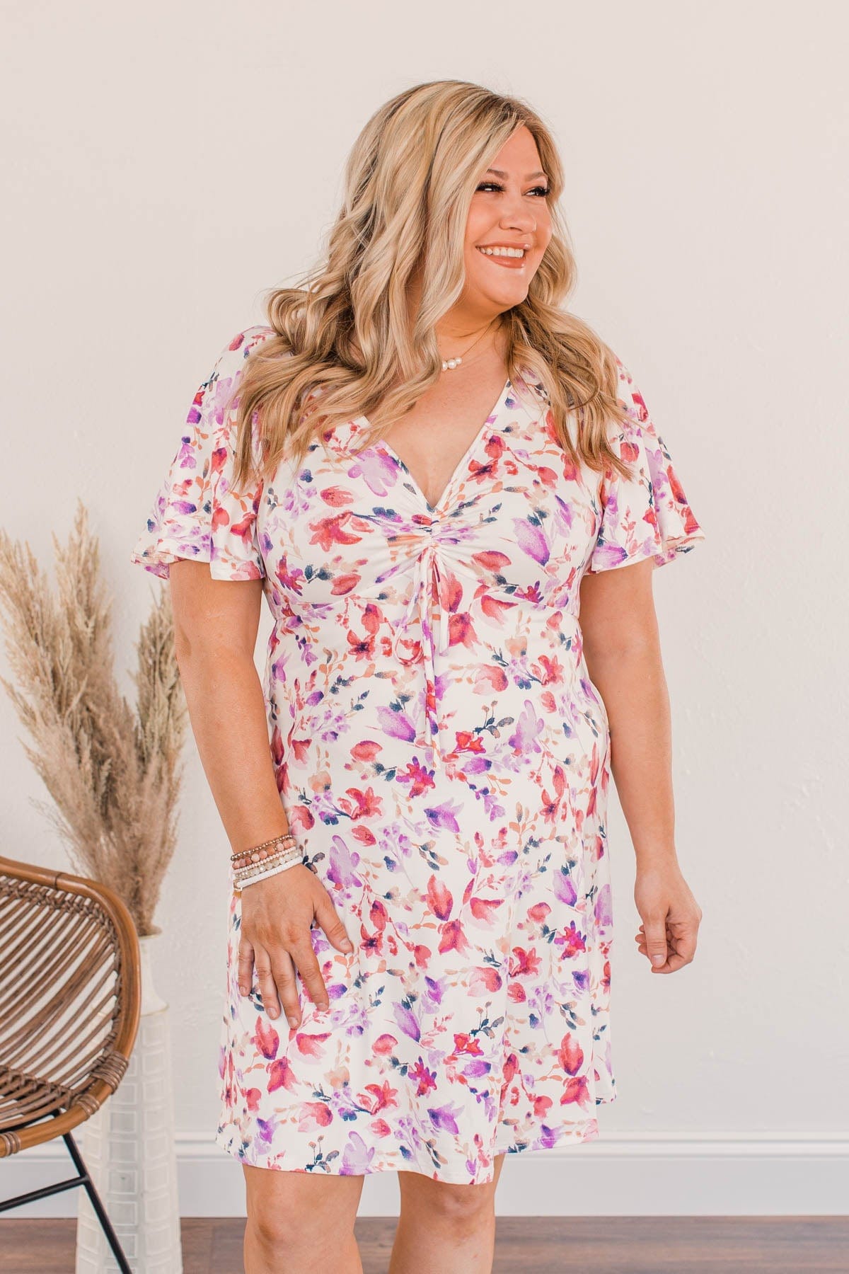 A Fresh Start Floral Dress- Ivory