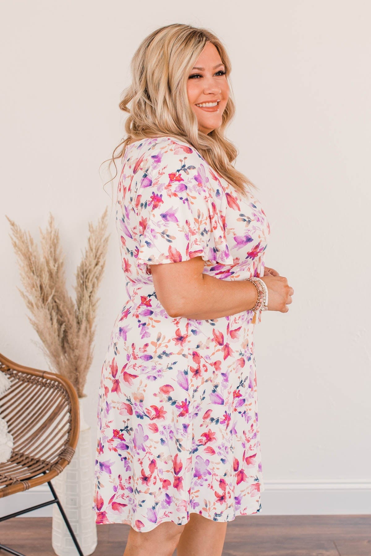 A Fresh Start Floral Dress- Ivory