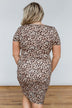 Lasting Moments Cinched Dress- Neutral Leopard