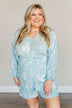 Got You On My Mind Floral Romper- Sky Blue