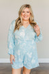Got You On My Mind Floral Romper- Sky Blue