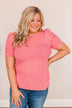 Surprise Visit Striped Top- Bubble Pink