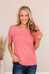 Surprise Visit Striped Top- Bubble Pink