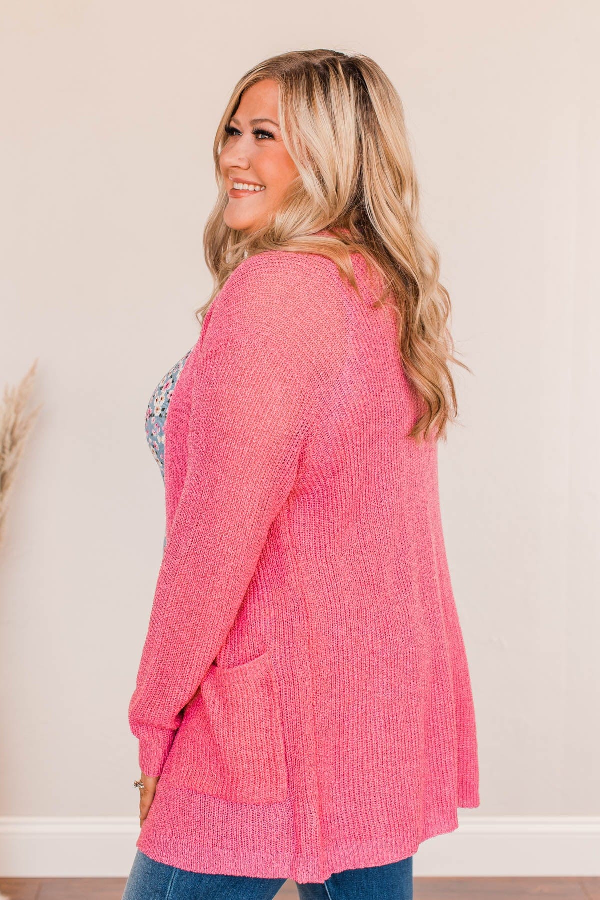Time For An Adventure Knit Cardigan- Bubblegum Pink